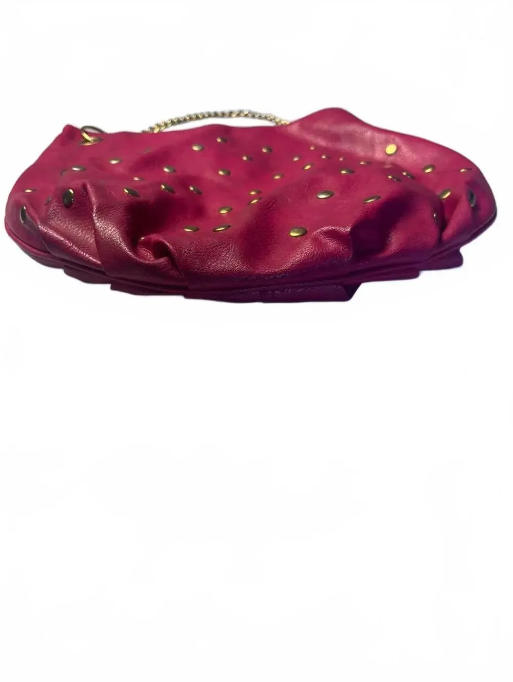 Y2K Hot Pink Studded Hobo Bag Oversized Chain Shoulder Purse